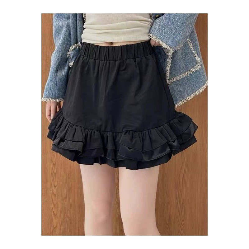 【奥莉】2025春夏: 俏皮甜美百搭三层荷叶边短裙半身裙