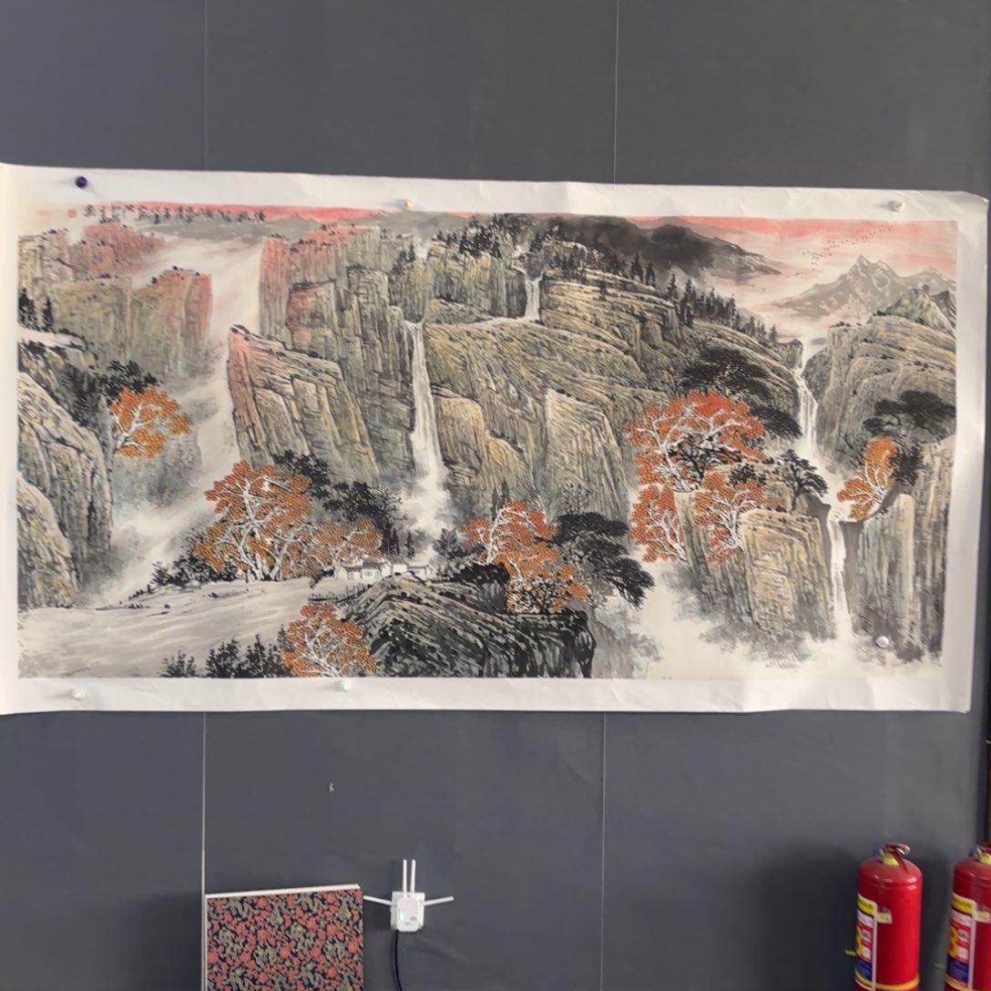 国画丈二山水作品