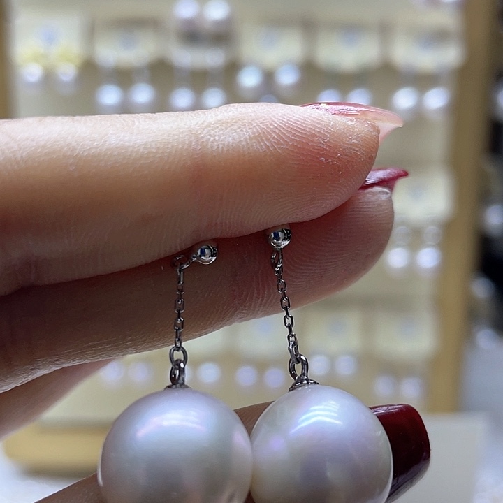 淡水珍珠耳饰银S925镶嵌
