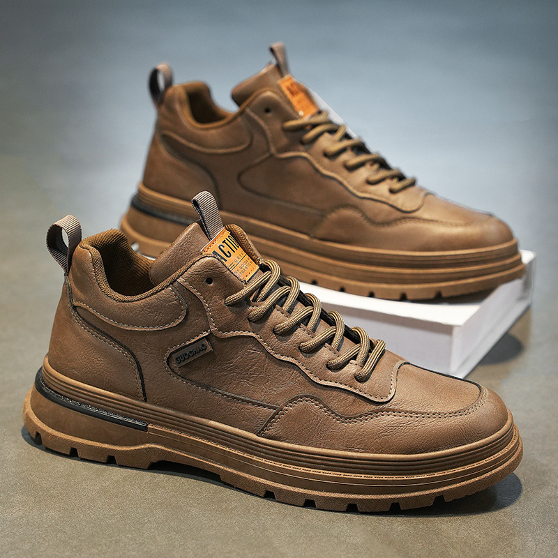 马丁靴秋季男鞋新款透气防水工作鞋潮流百搭工装鞋休闲皮鞋R8876