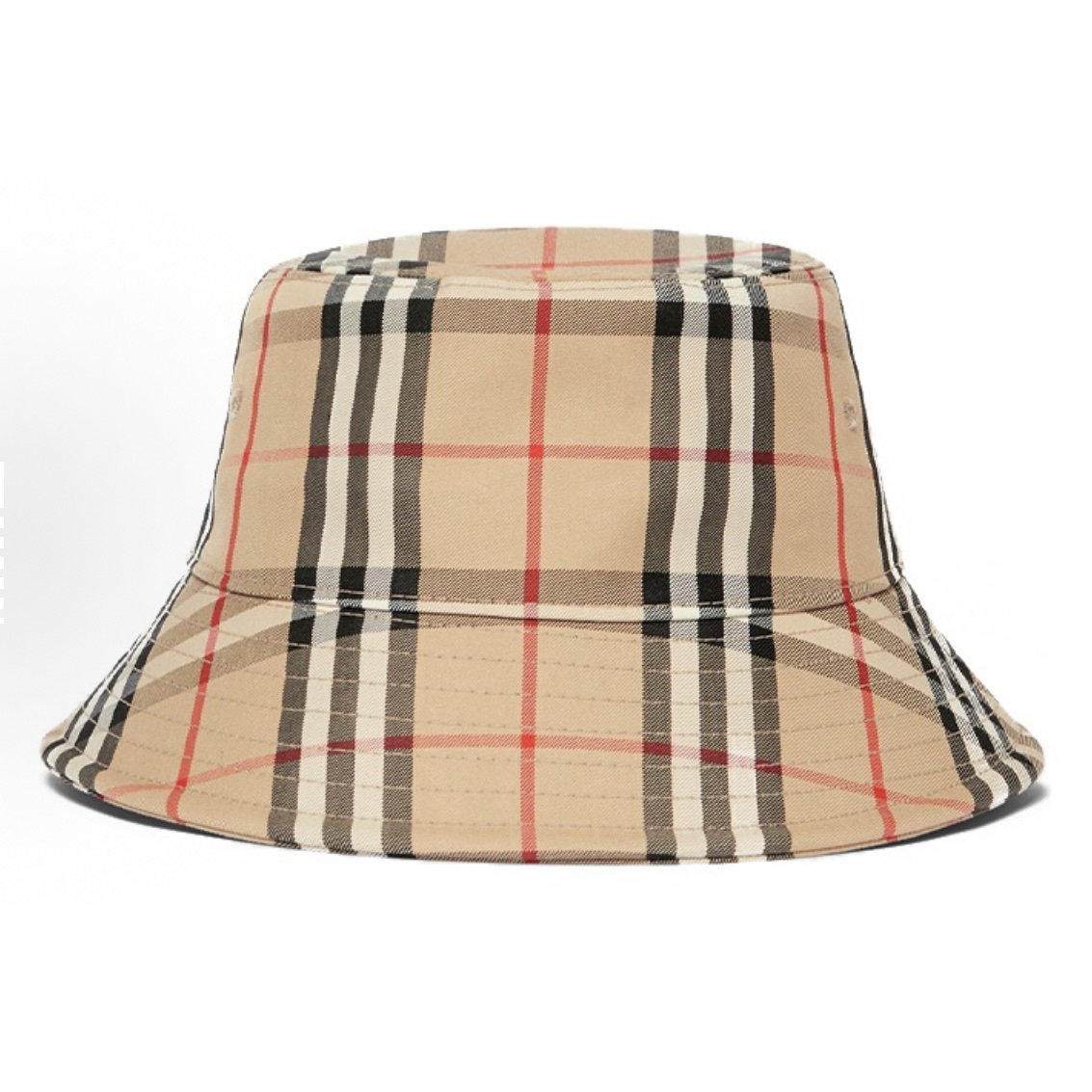 未使用 BURBERRY/博柏利 Vintage 经典格纹 渔夫帽 男女同款 米色