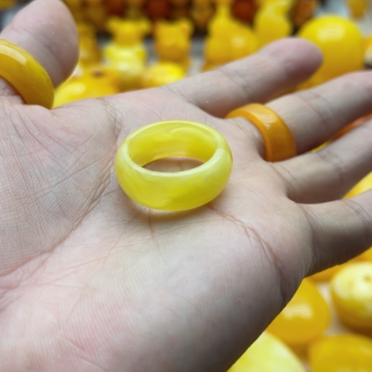 【闪购商品】琥珀套链未镶嵌蜜蜡戒指内卡20