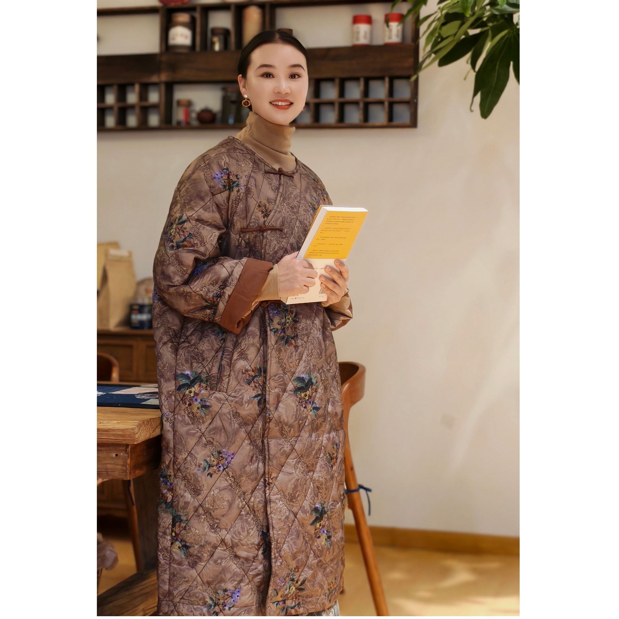 朴时如故《定制款圆领手工盘扣棉服》秋冬款