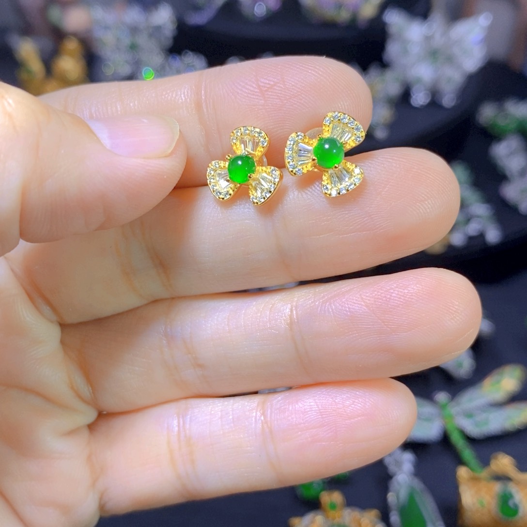 翡翠银S925镶嵌颈饰天然翡翠