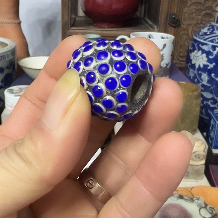 琉璃手工艺品老琉璃蜻蜓眼，放漏防漏