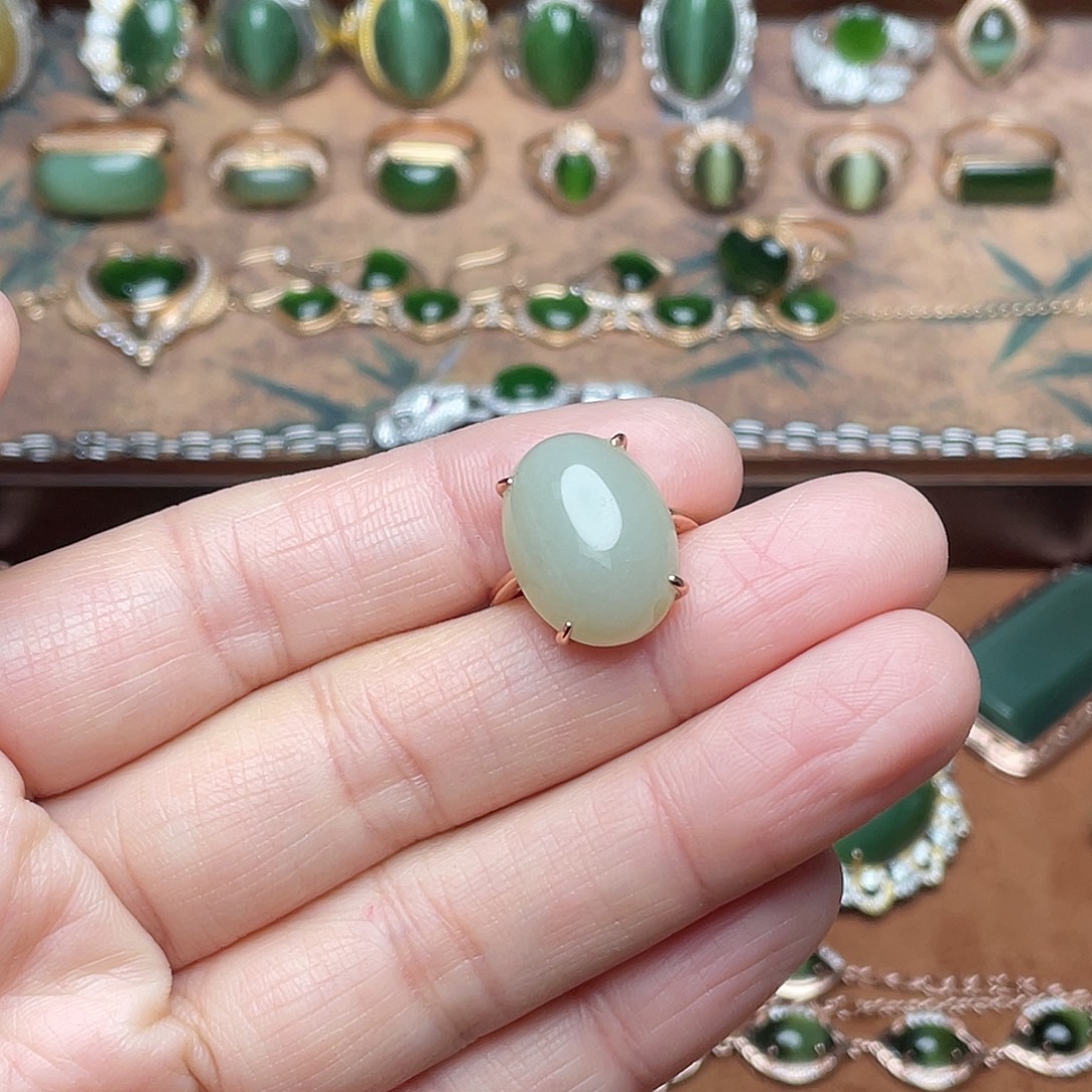 和田玉银S925镶嵌吊坠(不含链)