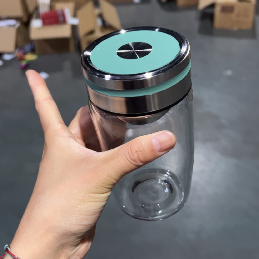 厚耀单层烫手玻璃杯460深谙绿色460ml
