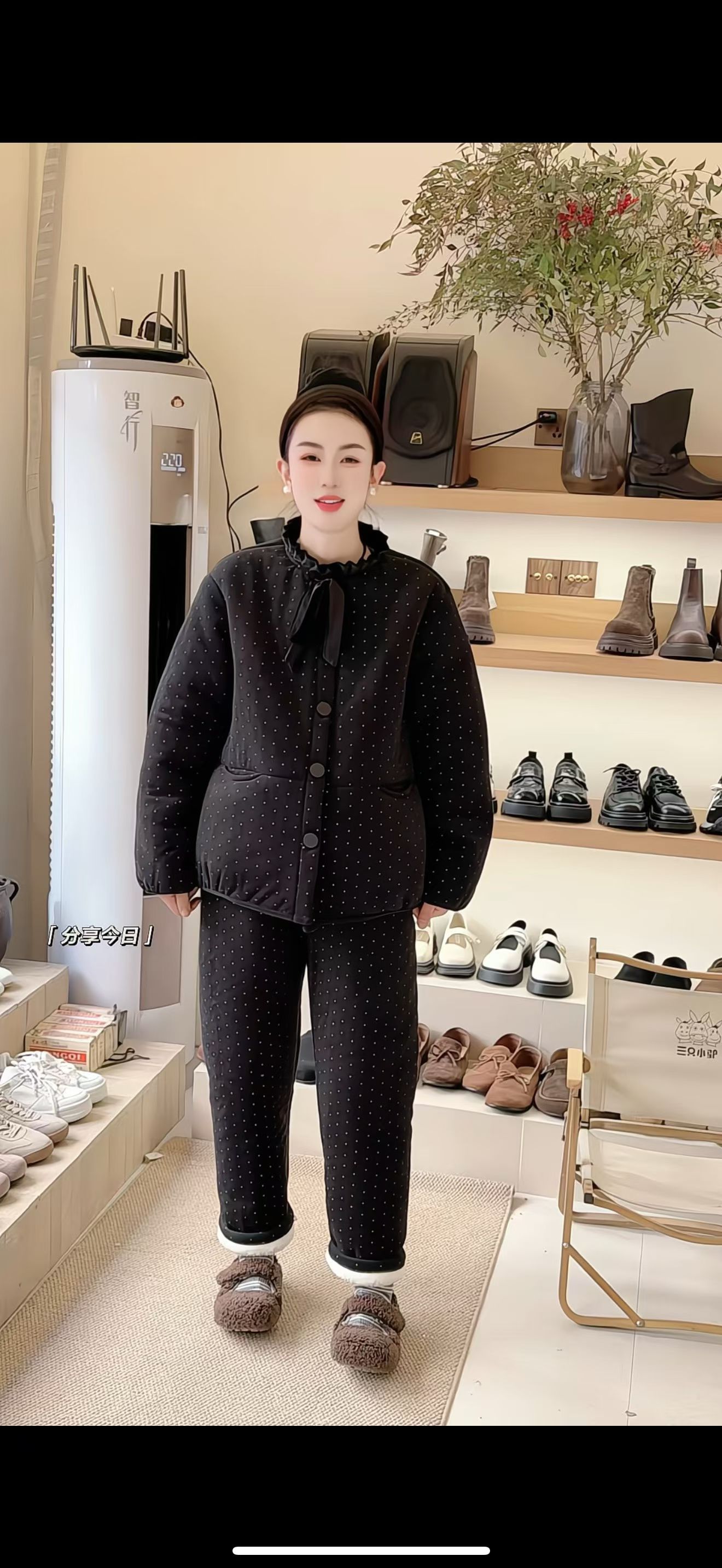 韩版2025冬季三层加厚面包款套装家居服