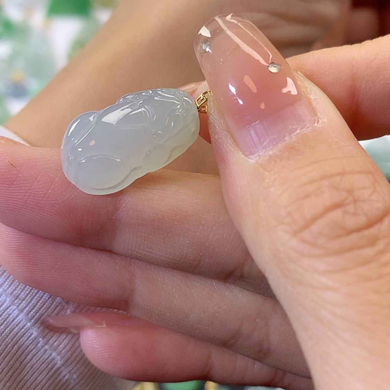 【闪购商品】翡翠吊坠(赠链)18K金镶嵌