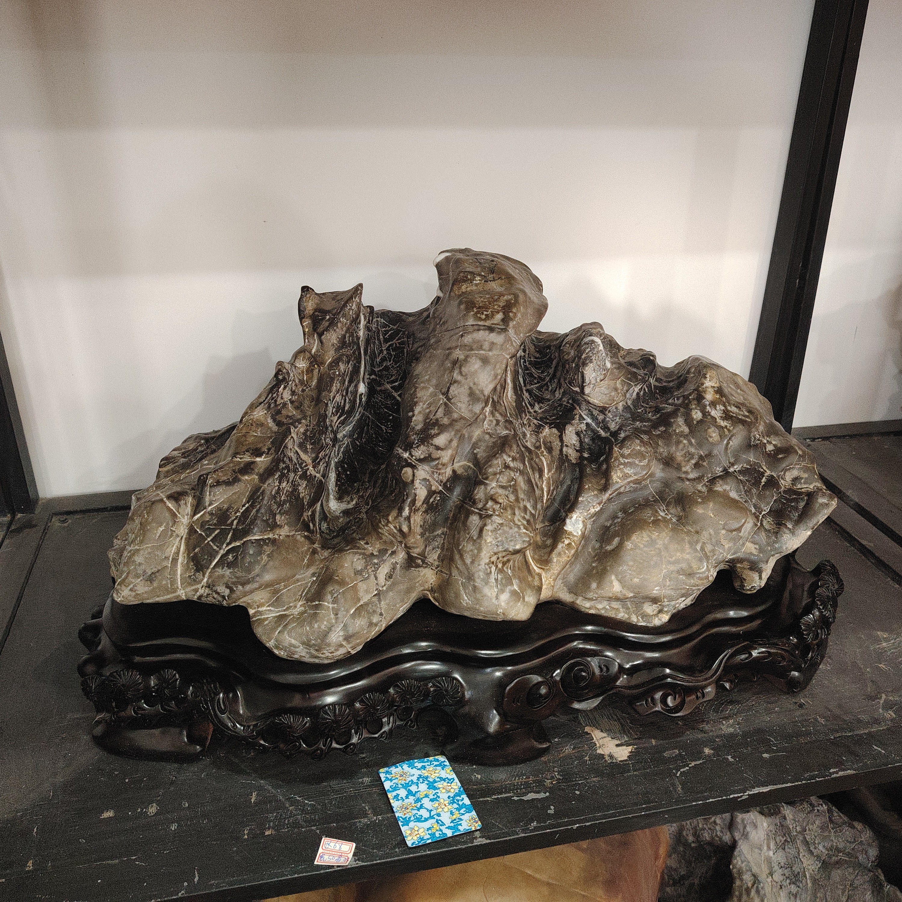 灵璧石家居摆件 原石原底 奇石