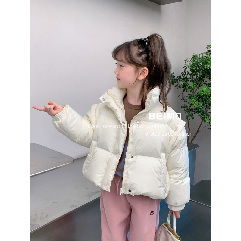 小象迷宫 女童羽绒服白鸭绒童装保暖儿童宝宝面包服