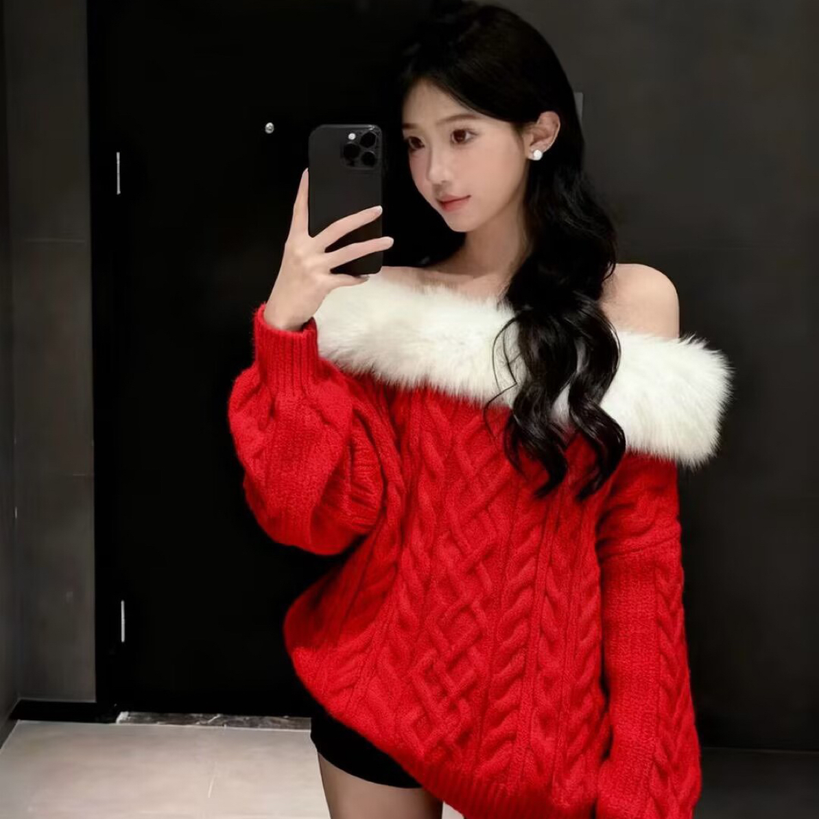 优质面料气质圣诞厚实毛衣裙