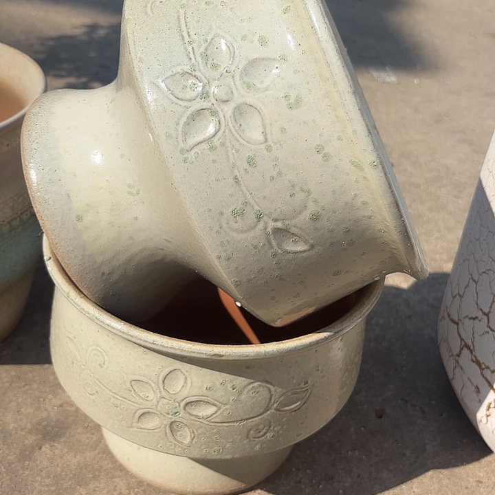 紫砂茶碗火锅两个口径21*17