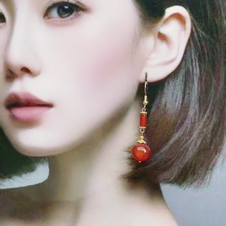 玛瑙/玉髓耳钉合金