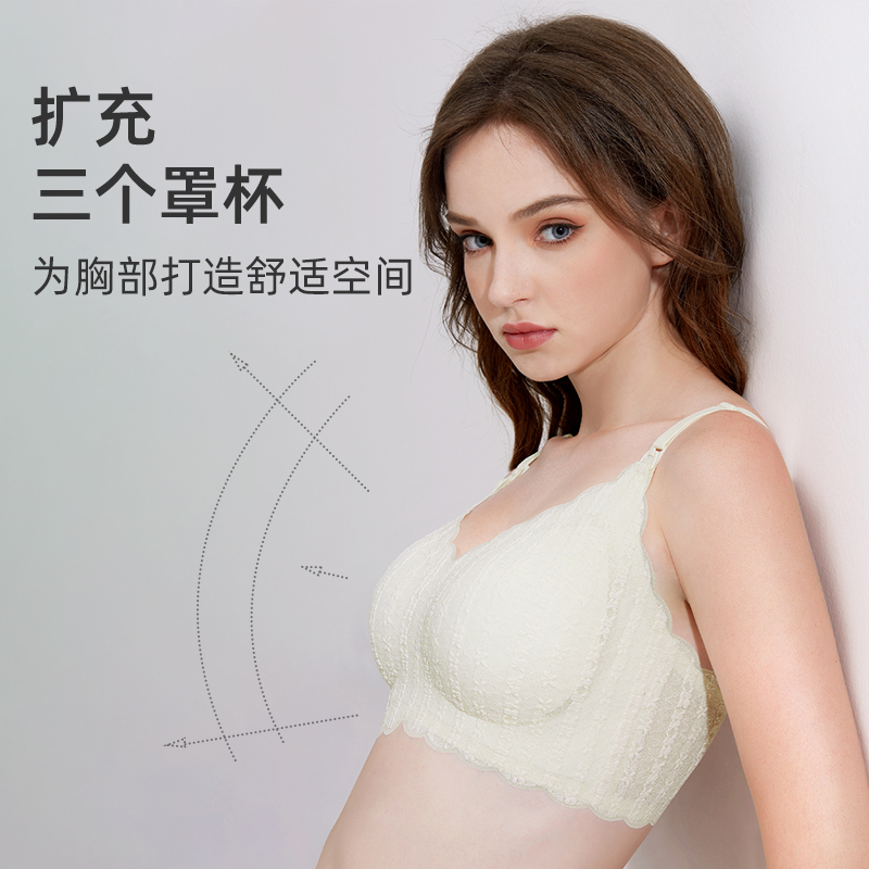 泡泡纱-孕妇哺乳内衣怀孕期专用大胸显小聚拢防下垂母乳喂奶文胸