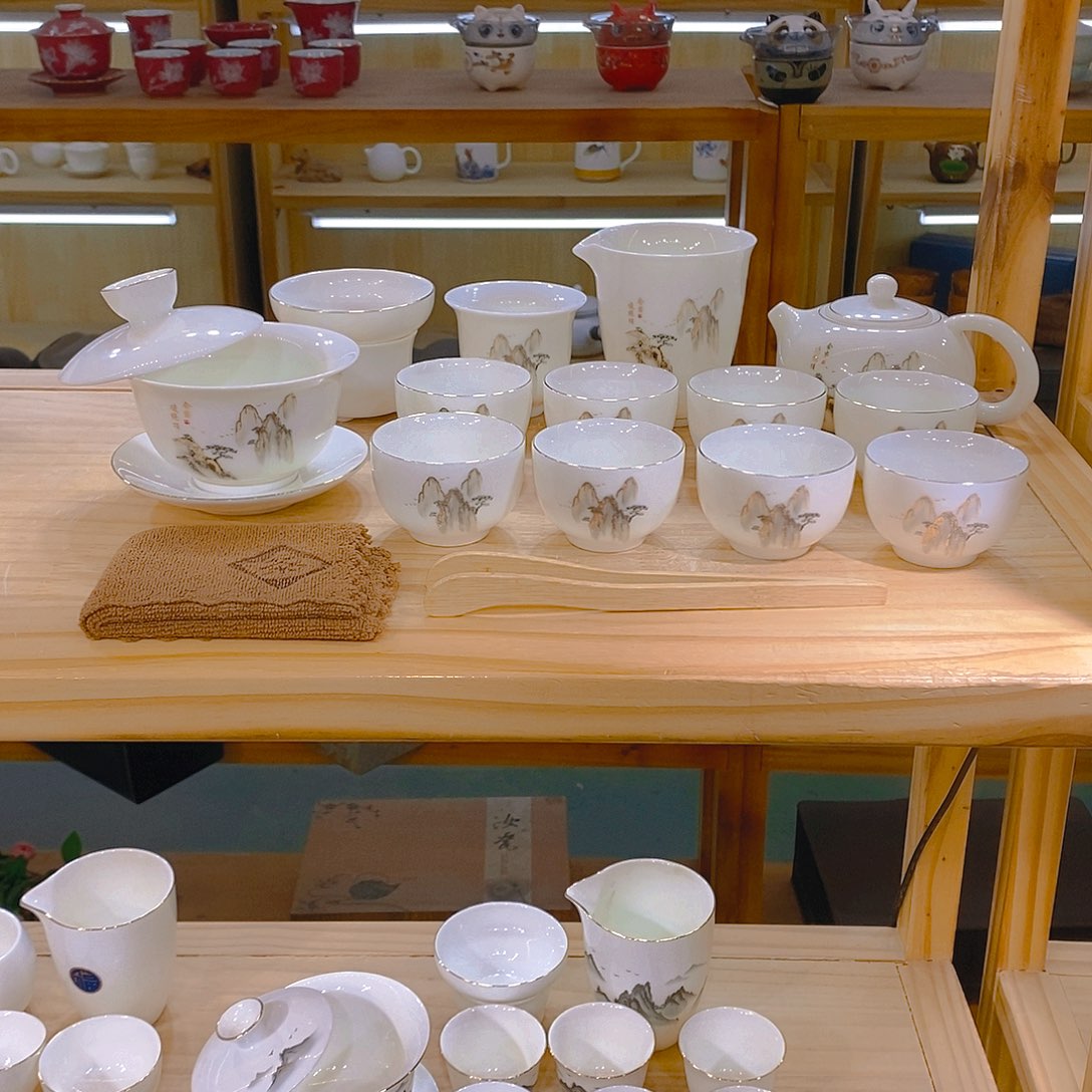 【不止】羊脂玉瓷茶具套装