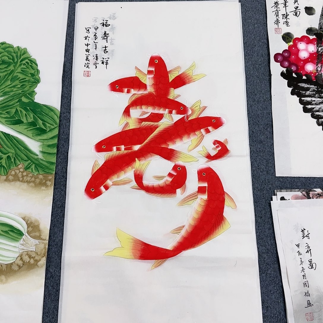 国画尺寸50X100手绘作品