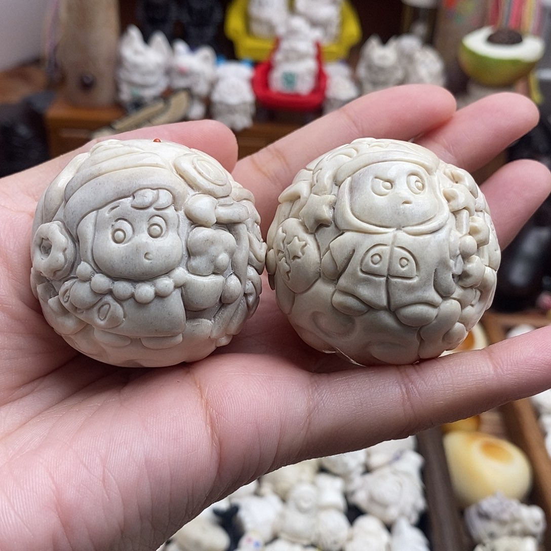 鹿骨把件c33星星人手球44尺寸