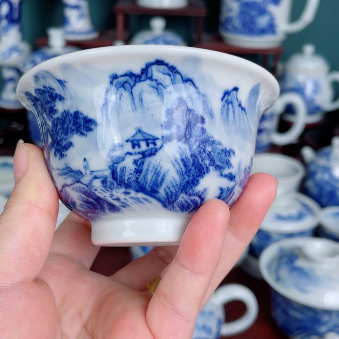 手工手绘青花，青花