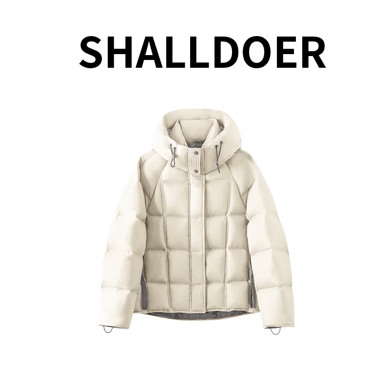 潮系短款连帽棉服2026秋冬抽绳收边日常出街个性通勤松弛舒适