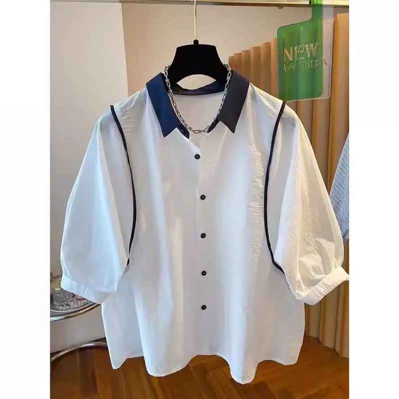 6815带扣短袖，时尚百搭