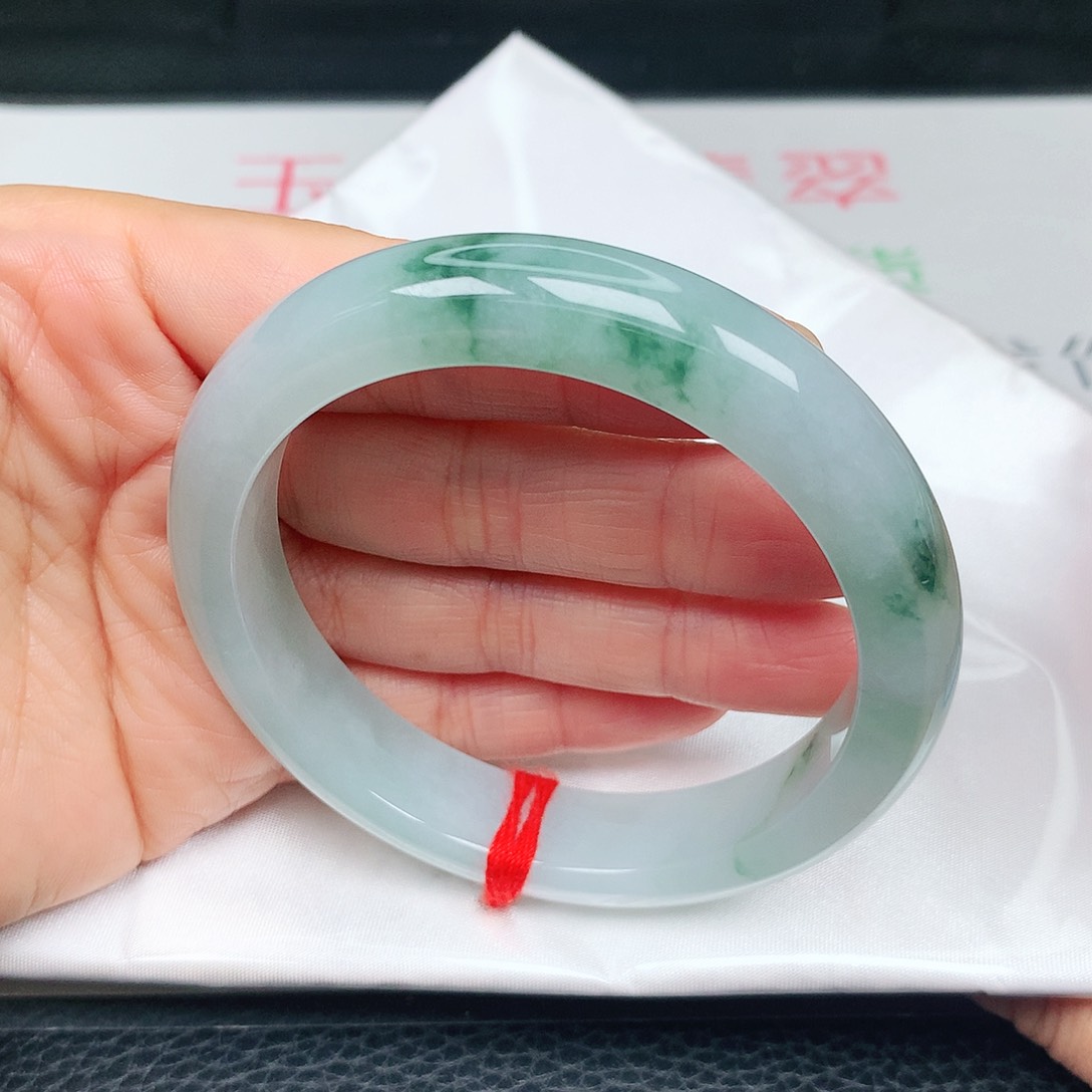 未镶嵌手镯翡翠飘绿花25