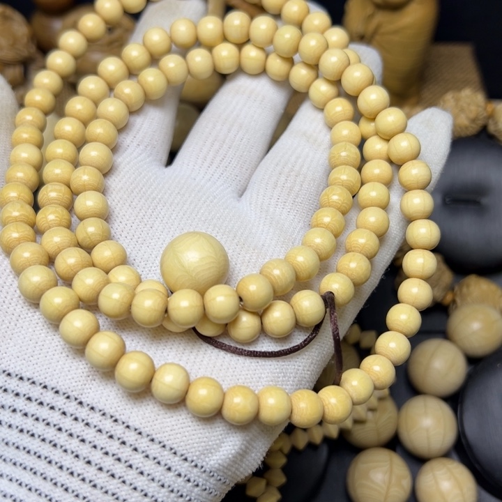 黄****木质类五台山六道木原木0.8精品念珠