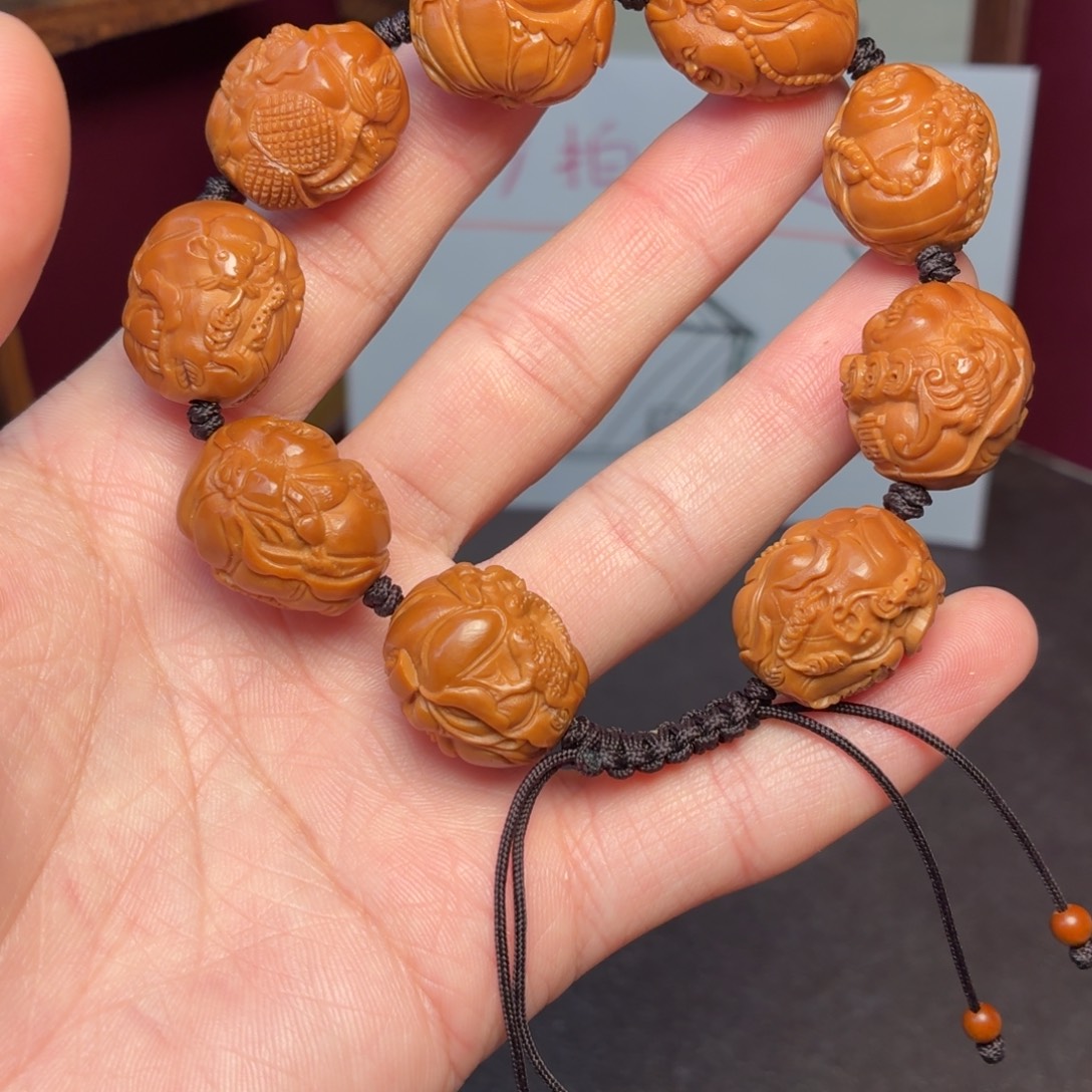 橄榄核手串荷叶弥勒