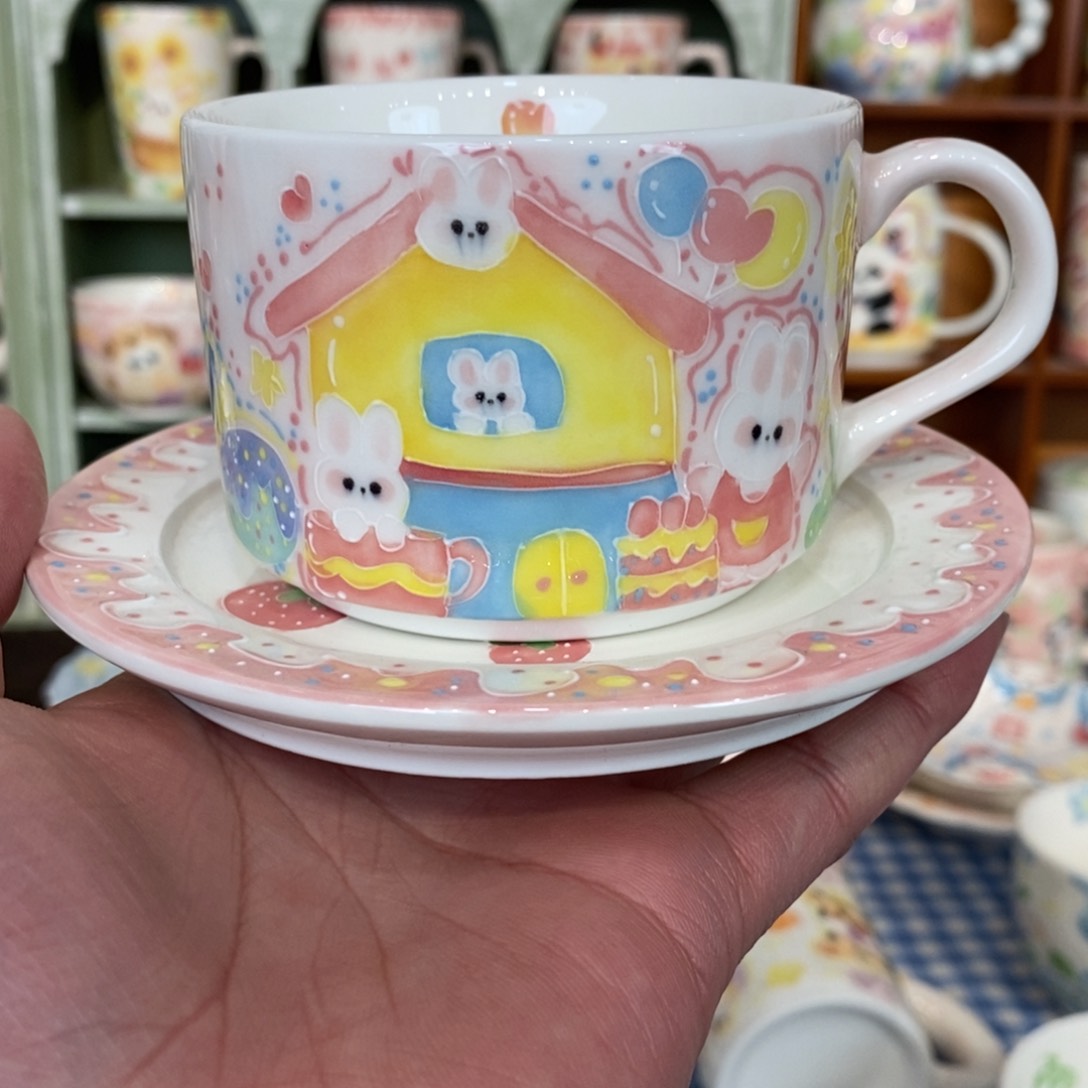 瓷片咖啡杯蛋糕兔子福利