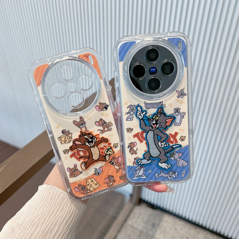 刺绣可爱卡通适用苹果手机壳华为荣耀vivo小米oppo防摔保护套