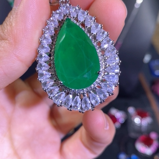 红宝石银S925镶嵌颈饰