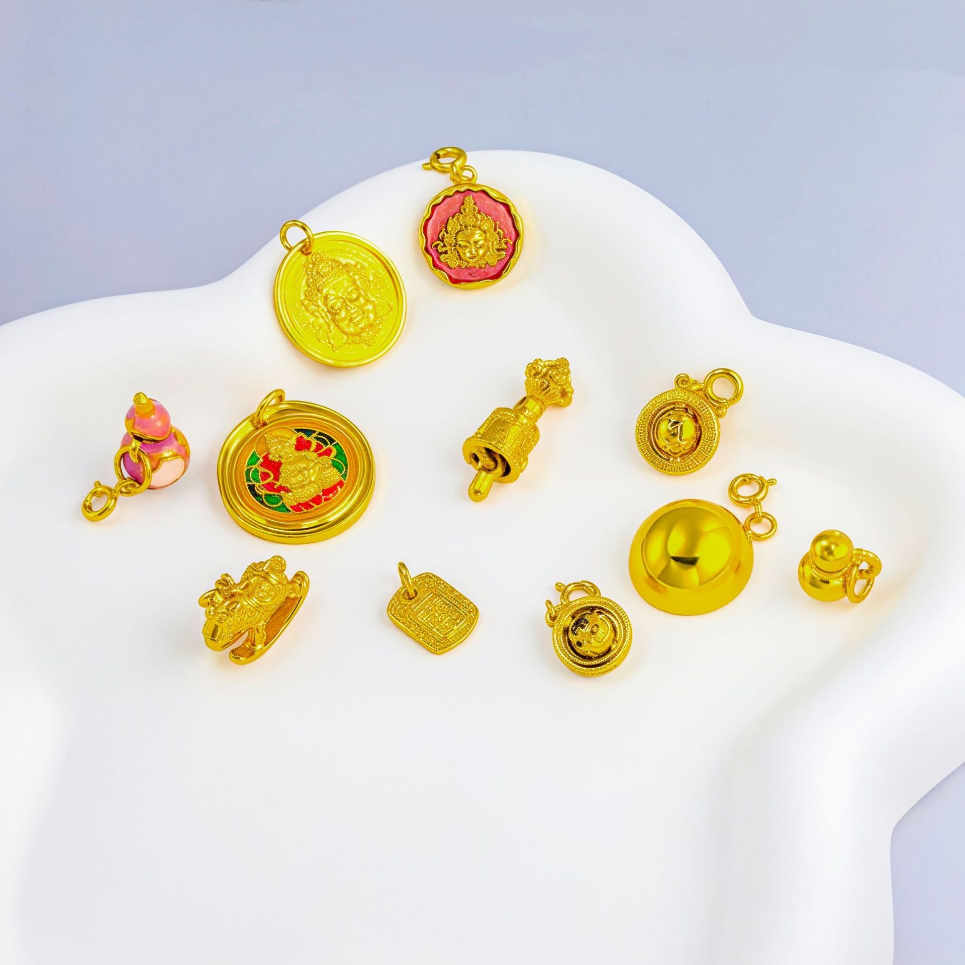 铜合金提溜铜镀真金挂坠DIY配件手链项链挂件