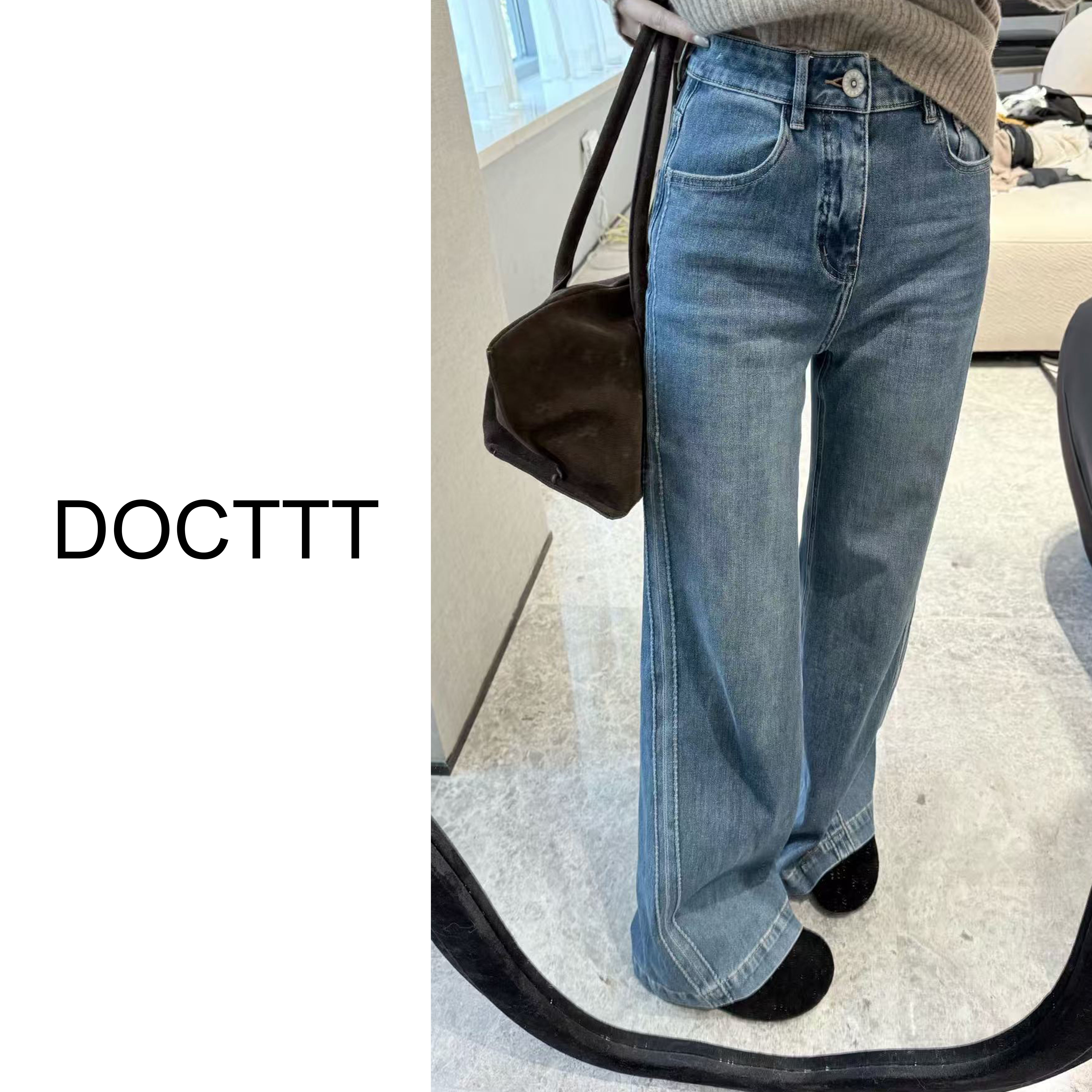 《DCT》晨跑轨迹*阔腿牛仔长裤D25068
