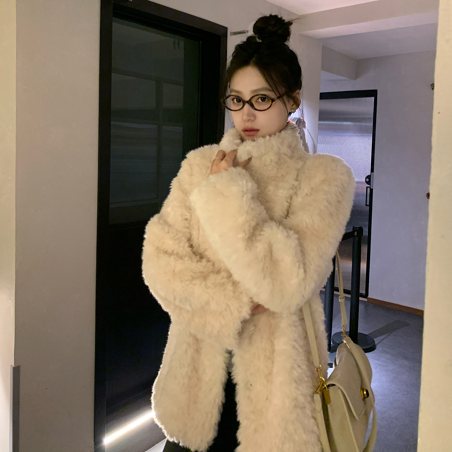 富人区Teddy4.0火爆返场环保皮毛一体外套女秋冬新款加厚毛毛大衣