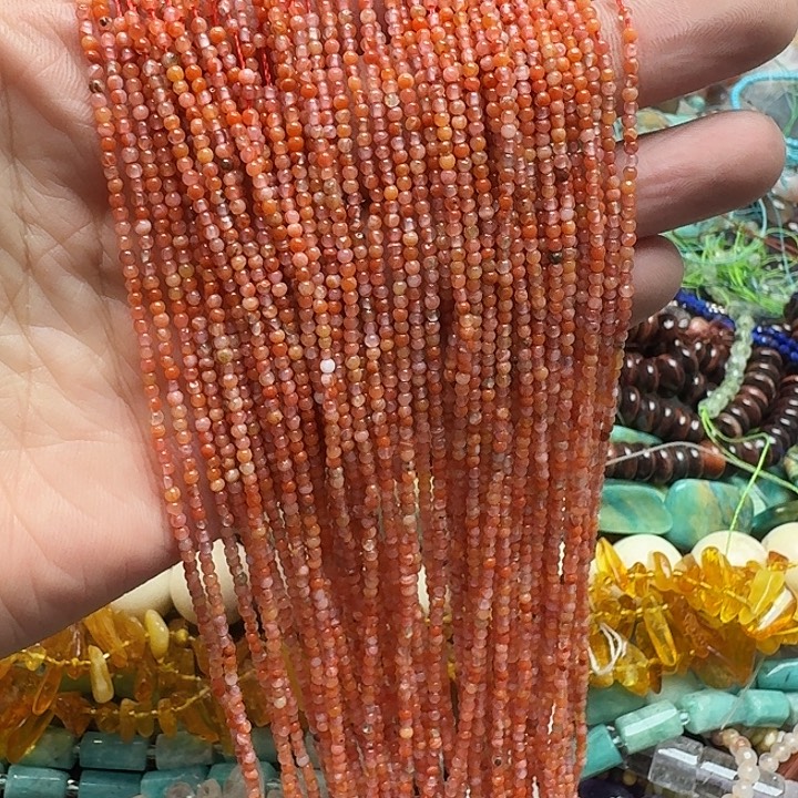 玛瑙/玉髓未镶嵌珠宝半成品一条2mm南红