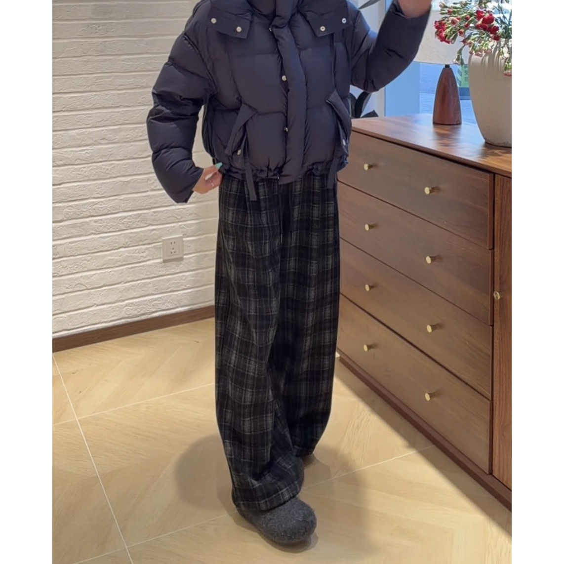 《溪上》-加厚款格子裤