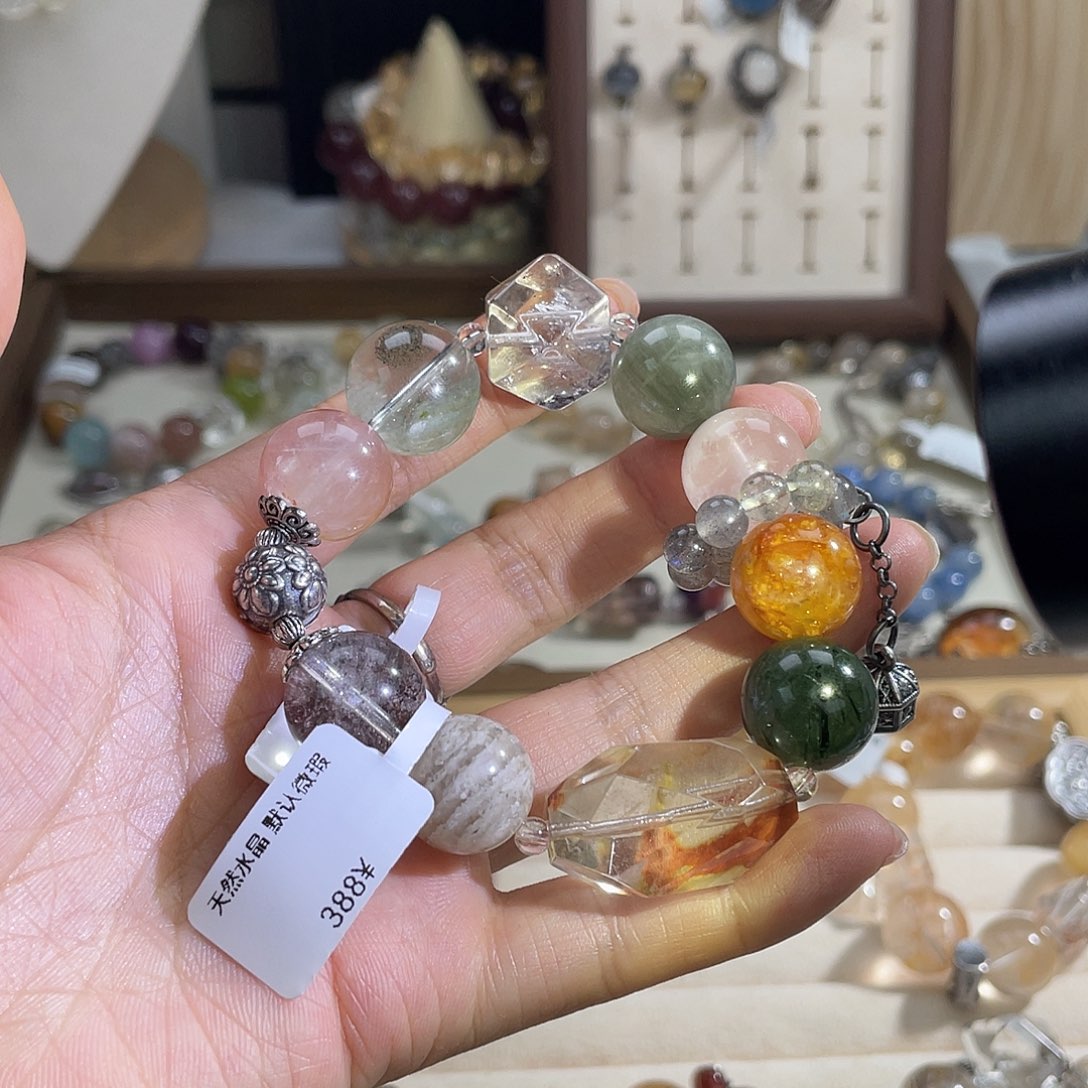 银S925镶嵌烟晶手链