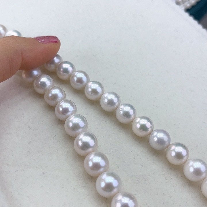 淡水珍珠颈饰银S925镶嵌➕10-11高品澳绿