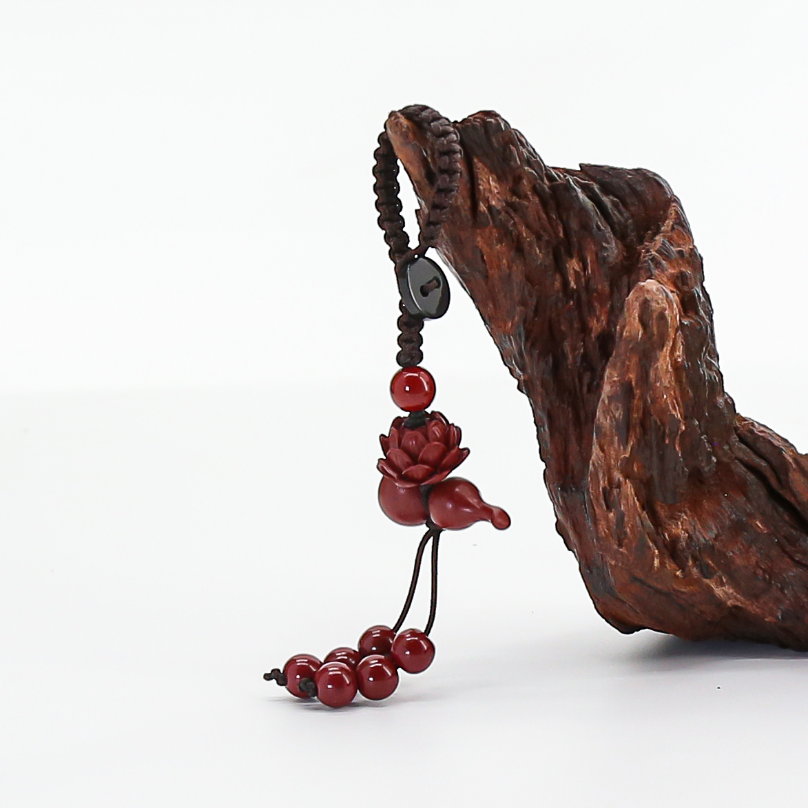 天然辰砂AD353葫芦钥匙扣-精品手串（无礼盒）