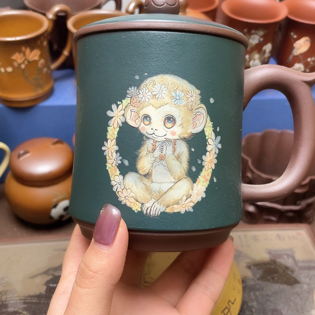 紫砂茶杯左**光紫砂主人杯