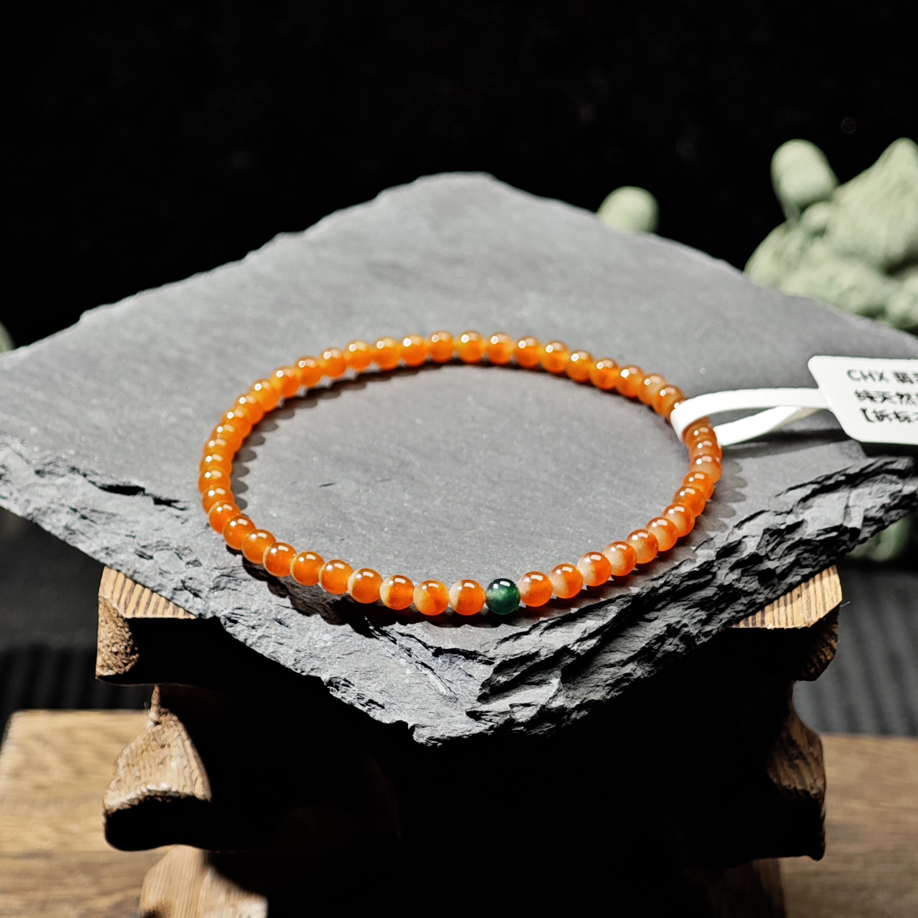 [单品]A3737(卡3.7 )缅甸天然翡翠珠冰种翡翠A级货手串48小时鉴赏