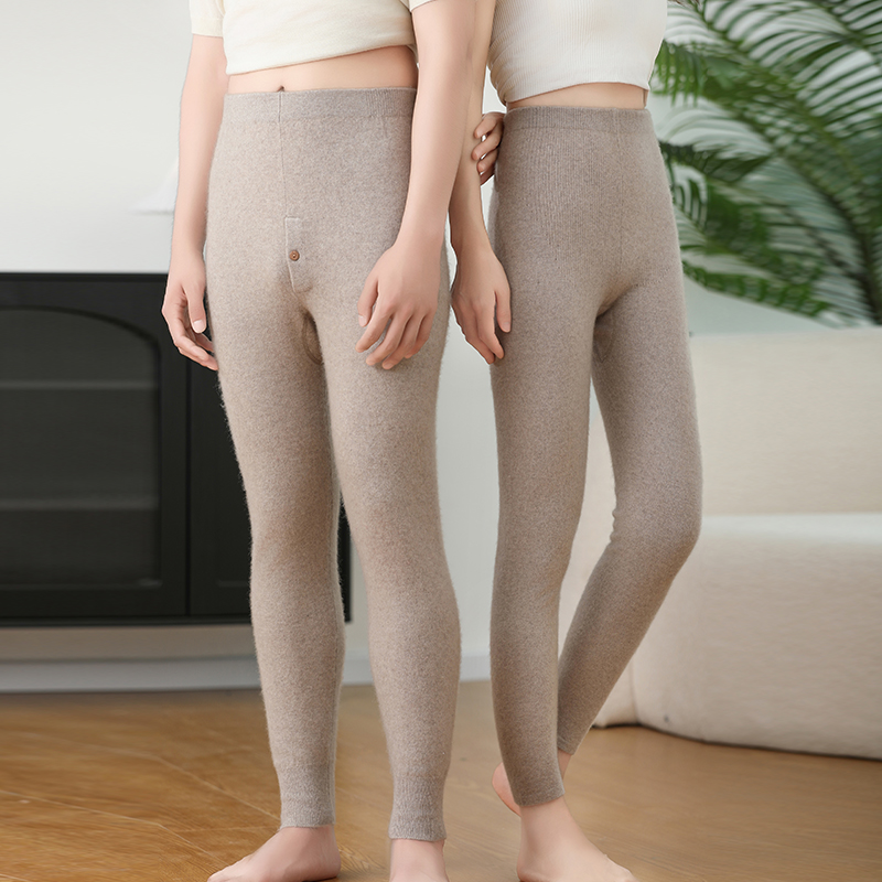 山羊绒打底裤男女秋冬新款修身瑜伽裤羊毛小脚裤针织内外穿保暖裤