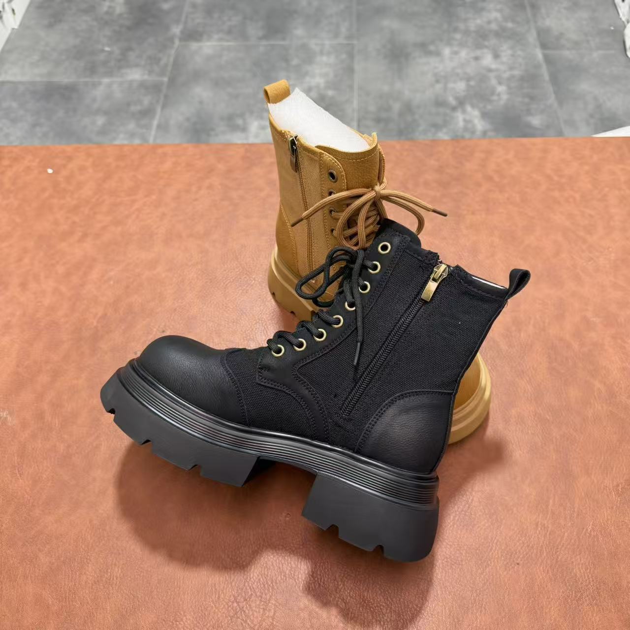 608-1欧洲站百搭轻便舒适英伦风厚底马丁靴