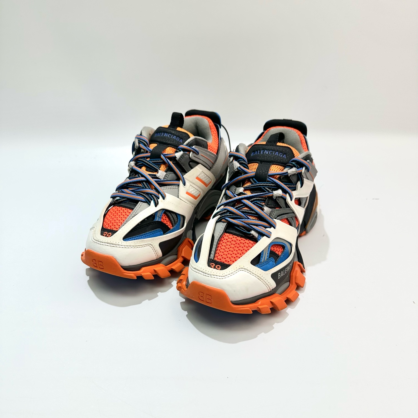 95新 Balenciaga/巴黎世家 39码 橙白Track1.0老爹鞋 99新SY0727