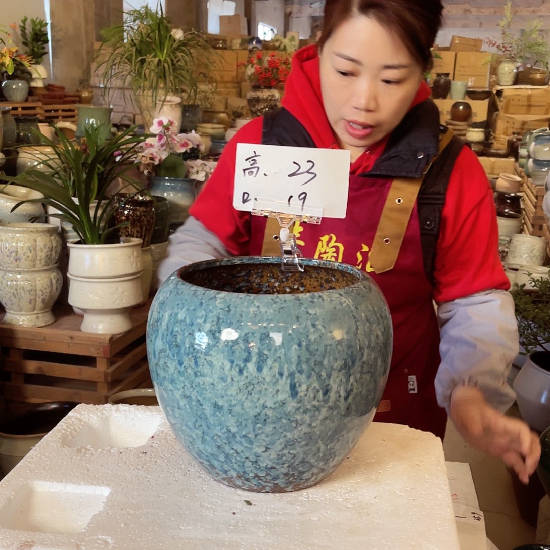 紫砂花盆高度23口径19