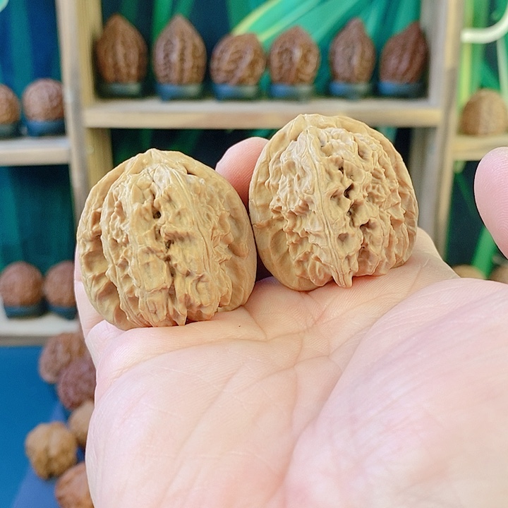 吊坠文玩核桃白狮子38尺