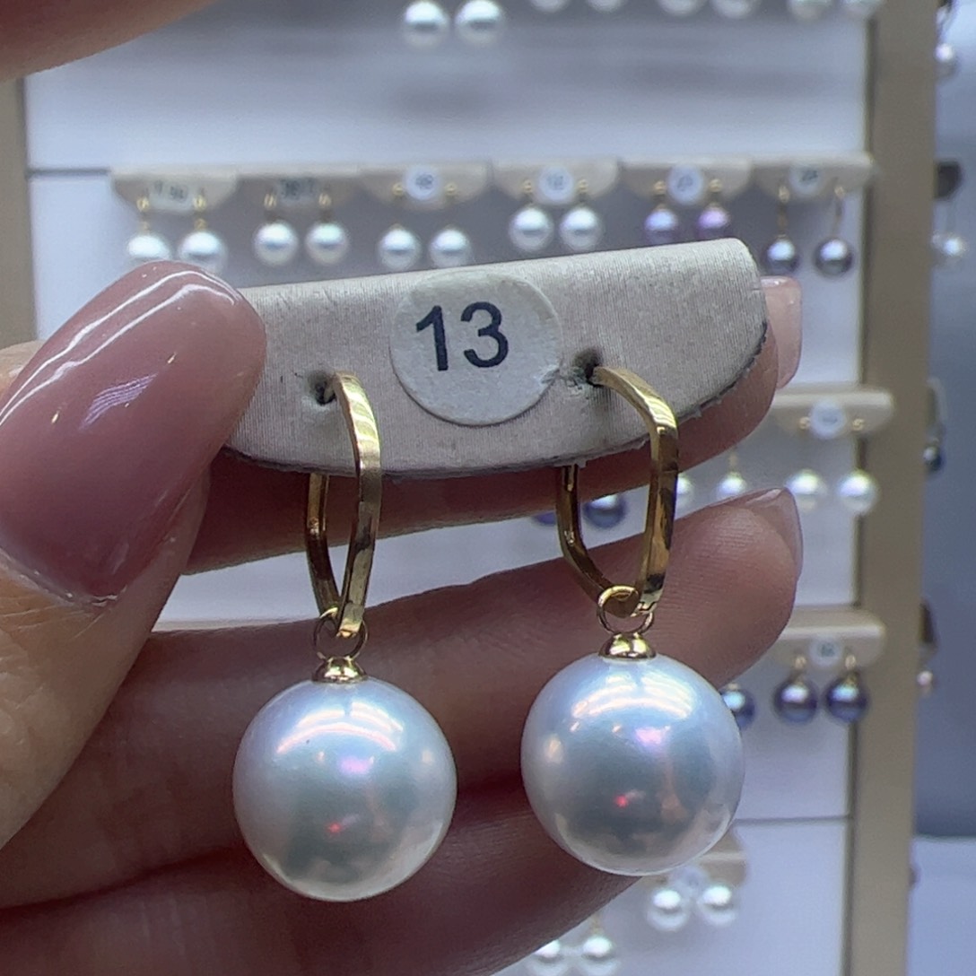 淡水珍珠耳饰18K金镶嵌
