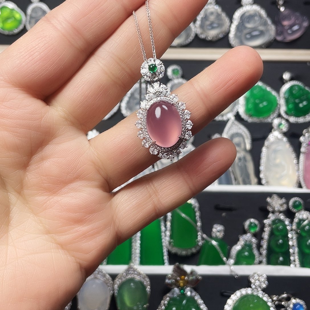 玛瑙/玉髓颈饰银S925镶嵌