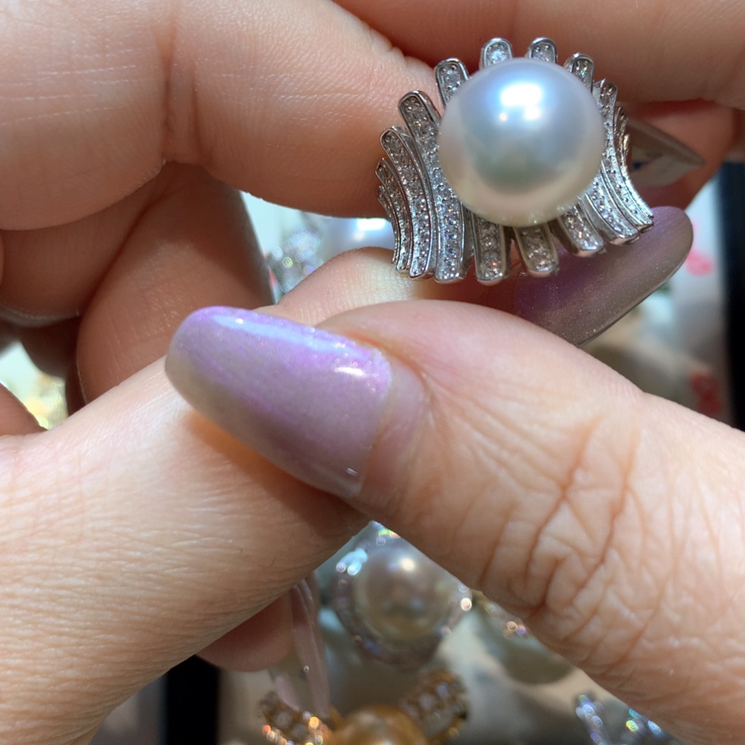 海水珍珠戒指银S925镶嵌