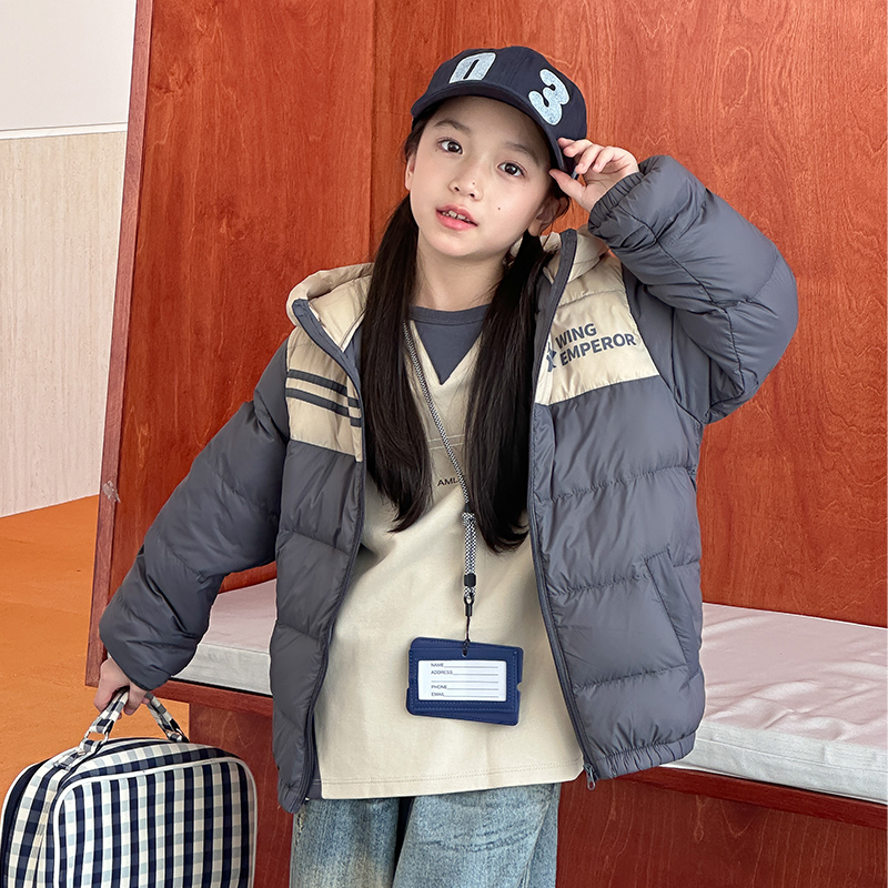 韩版拼色轻薄款儿童秋冬新款保暖防寒服男童女童外套时尚滑雪服